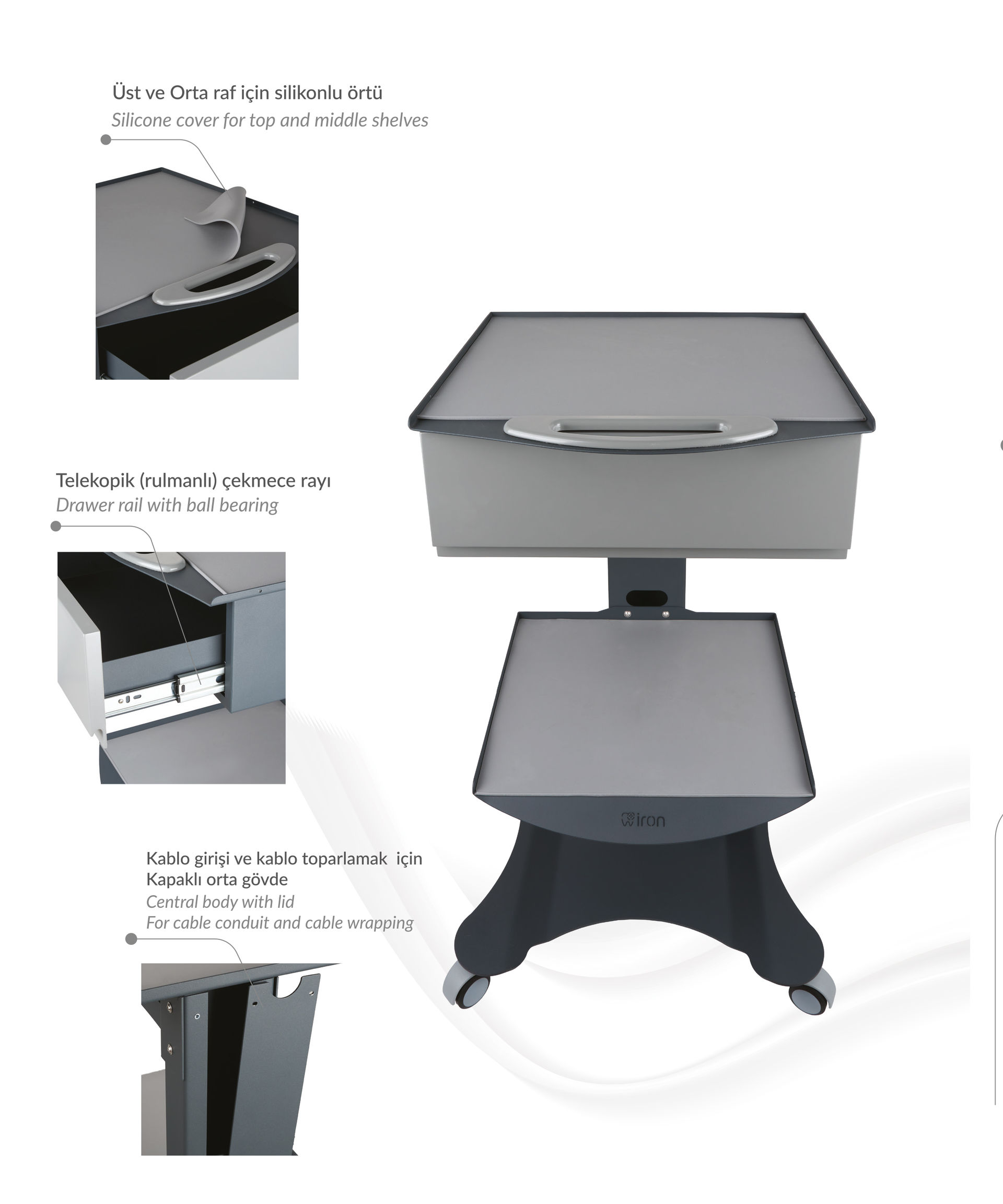 İron Tek Çekmeceli Sehpa HCS-01