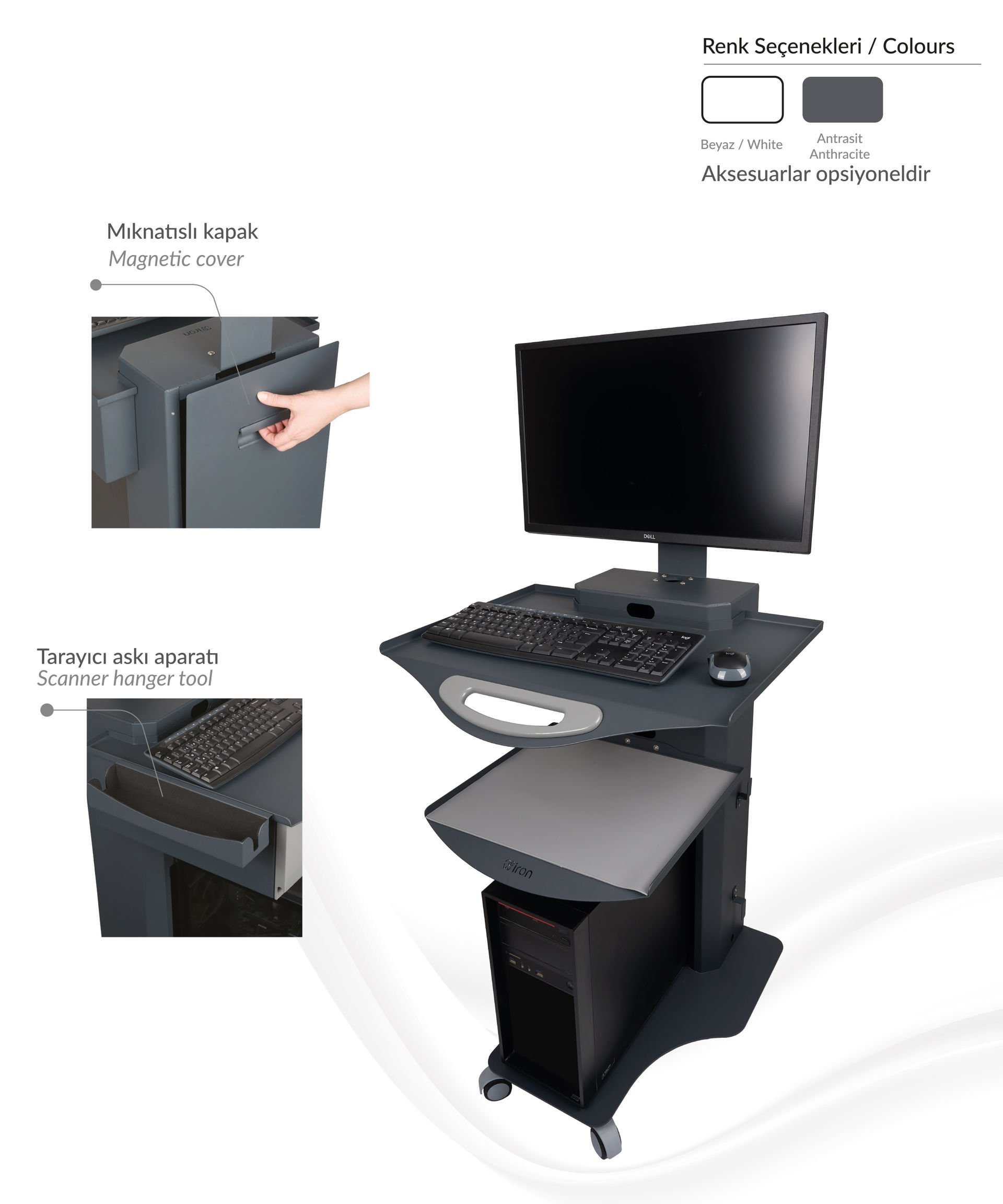 Kasalı Bilgisayar Sehpası HKS-01